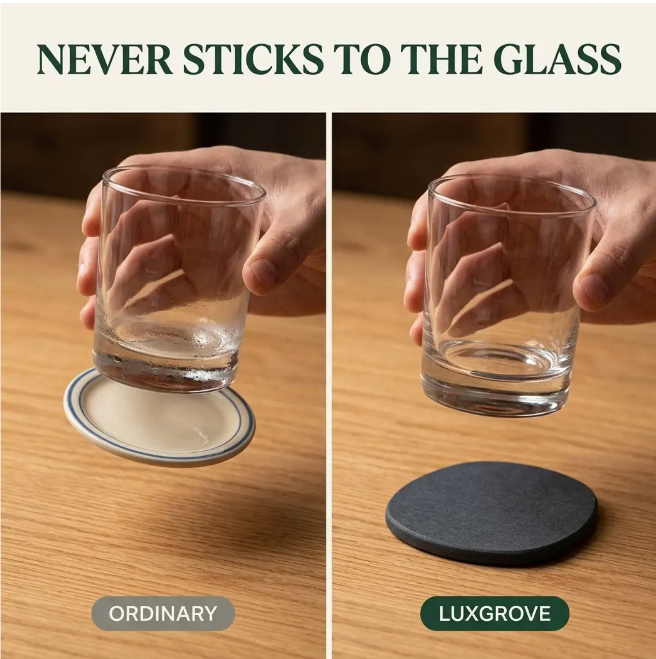 Luxgrove™ Quick-Dry Stone Coasters - The Coaster That Drinks The Condensation (Set of 6)