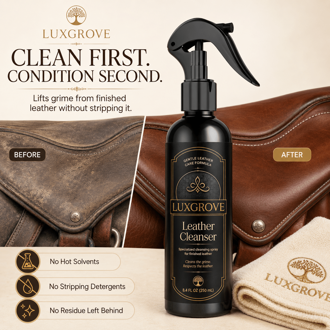 Luxgrove Leather Cleanser - Luxgrove