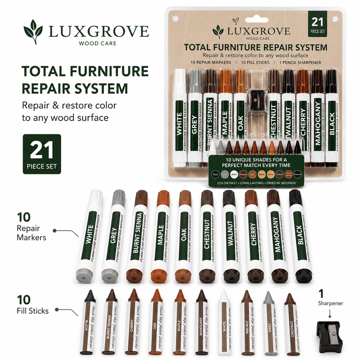Luxgrove™ Scratch Markers - Fix Scratches, Scuffs & Worn Edges In Seconds - Luxgrove