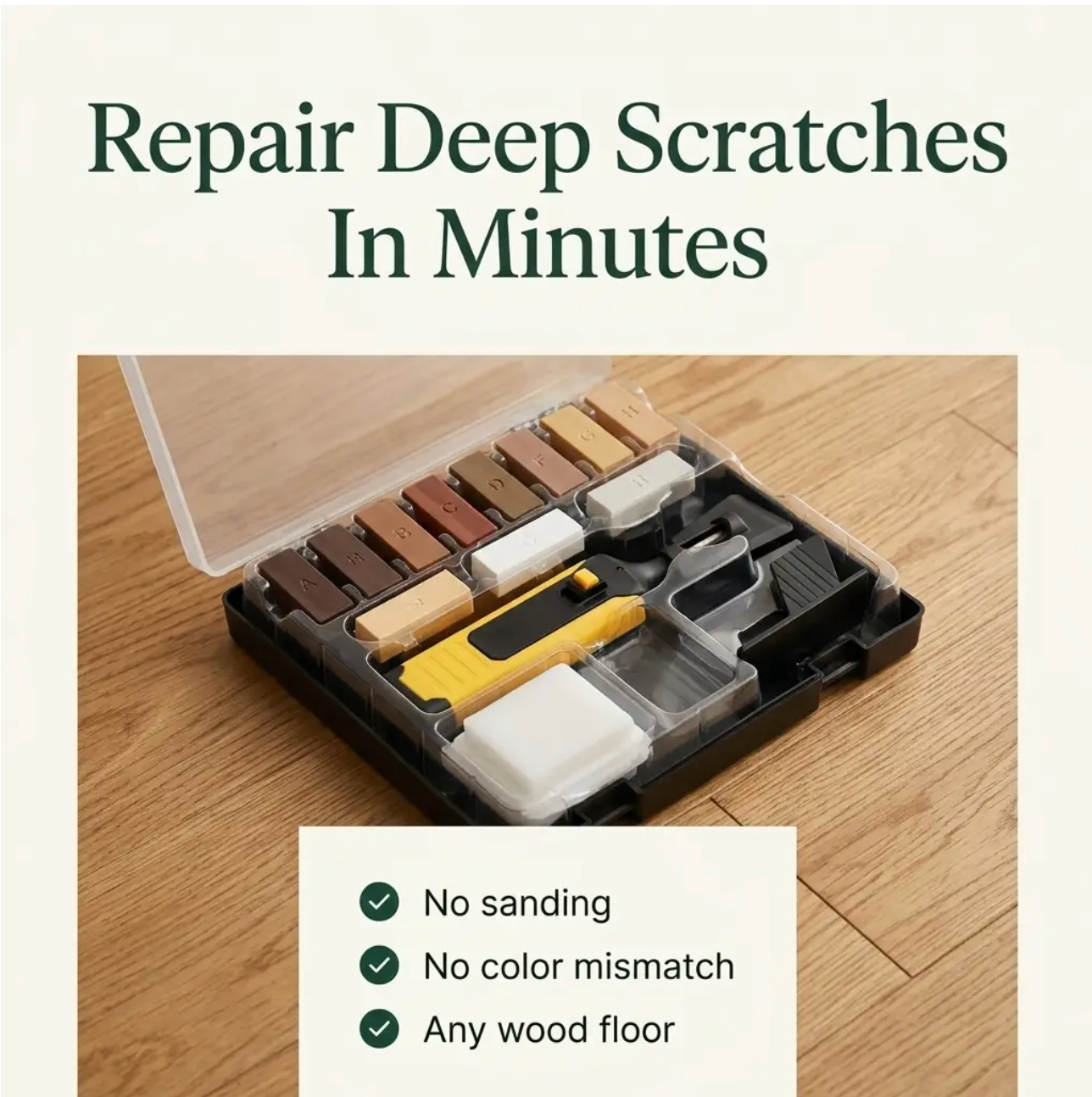 Luxgrove™ Floor Repair System - Melt-In Repairs That Survive Foot Traffic