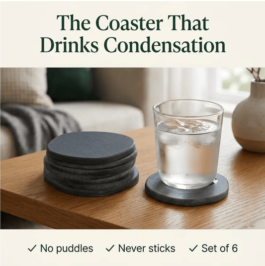 Luxgrove™ Quick-Dry Stone Coasters - The Coaster That Drinks The Condensation (Set of 6) - Luxgrove