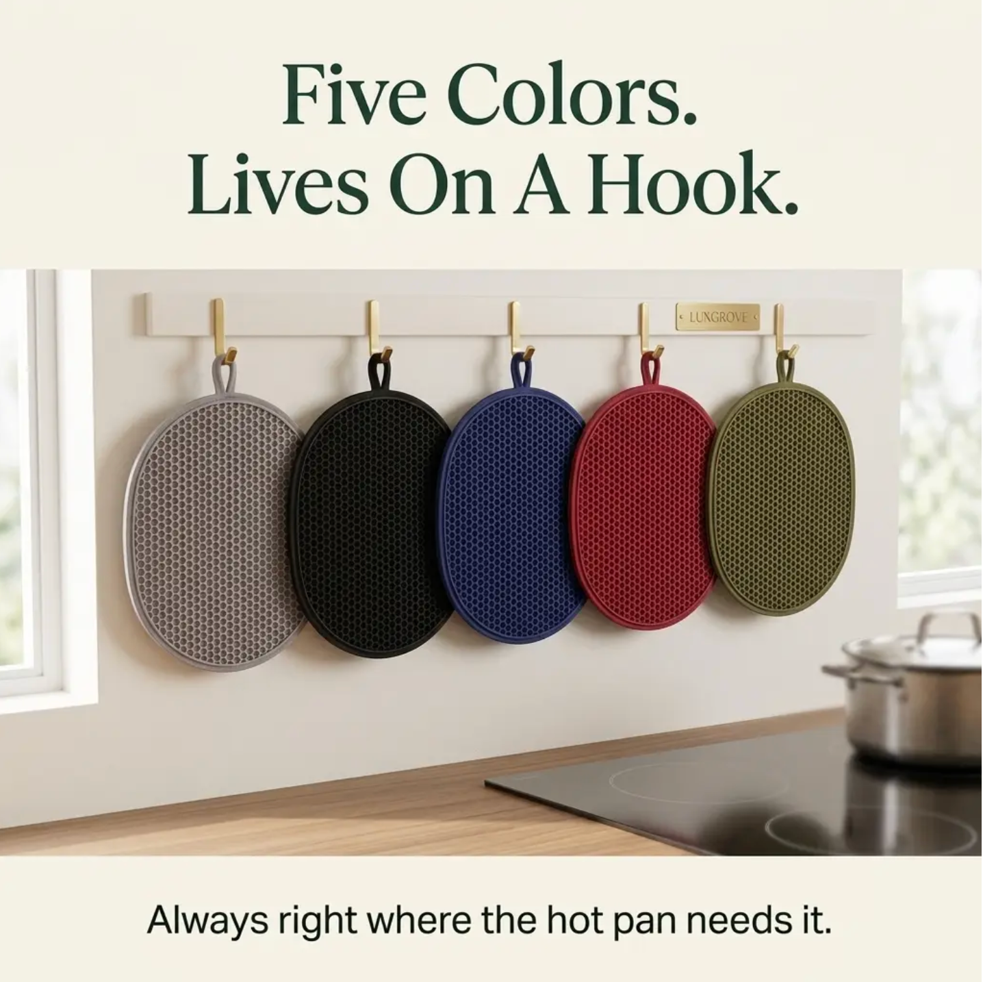 Luxgrove™ Grab & Rest Pad - The Trivet That Grabs The Pan