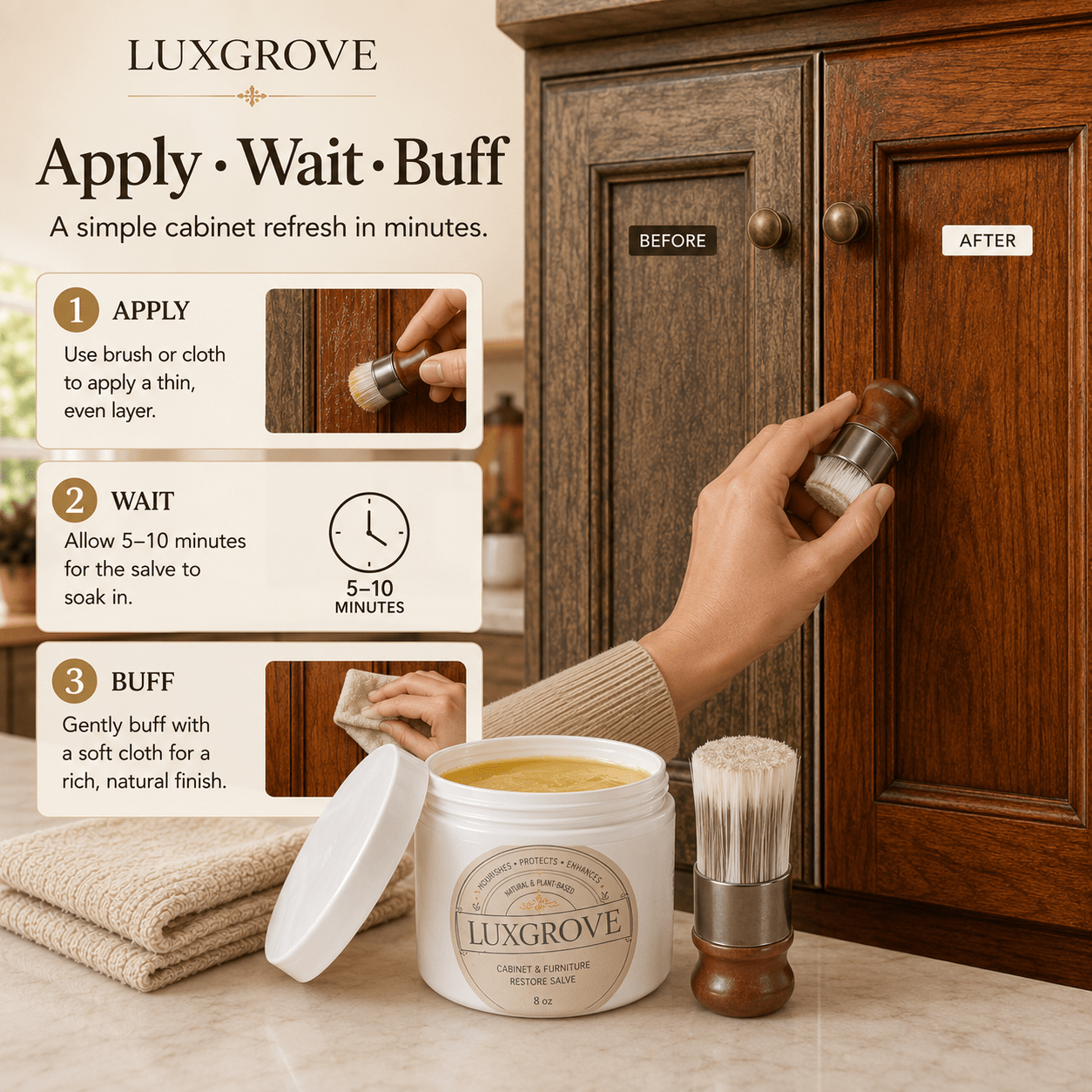 Luxgrove™ Wood Cabinet Restoring Salve