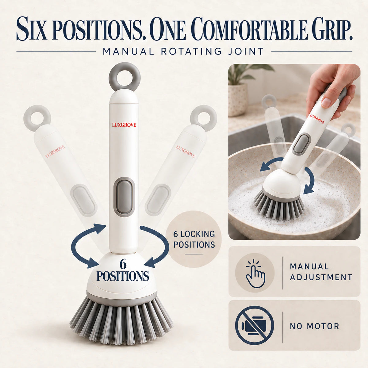 Luxgrove™ Soap-Dispensing Scrub Brush