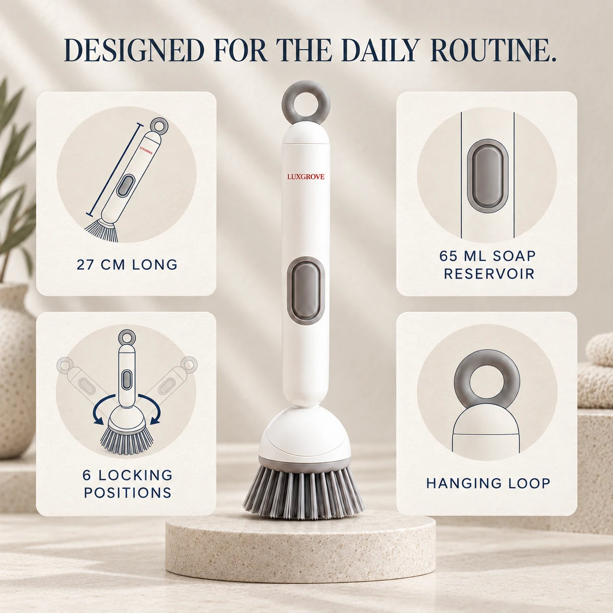 Luxgrove™ Soap-Dispensing Scrub Brush