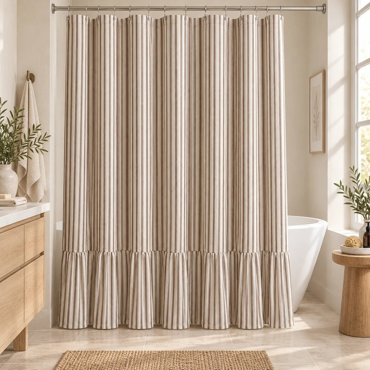 Luxgrove Maren Linen Blend Shower Curtain - Luxgrove