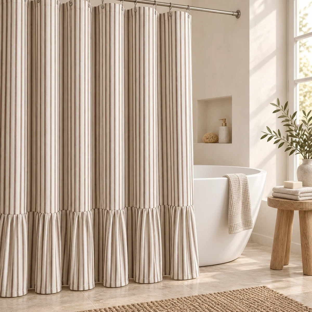 Luxgrove Maren Linen Blend Shower Curtain - Luxgrove